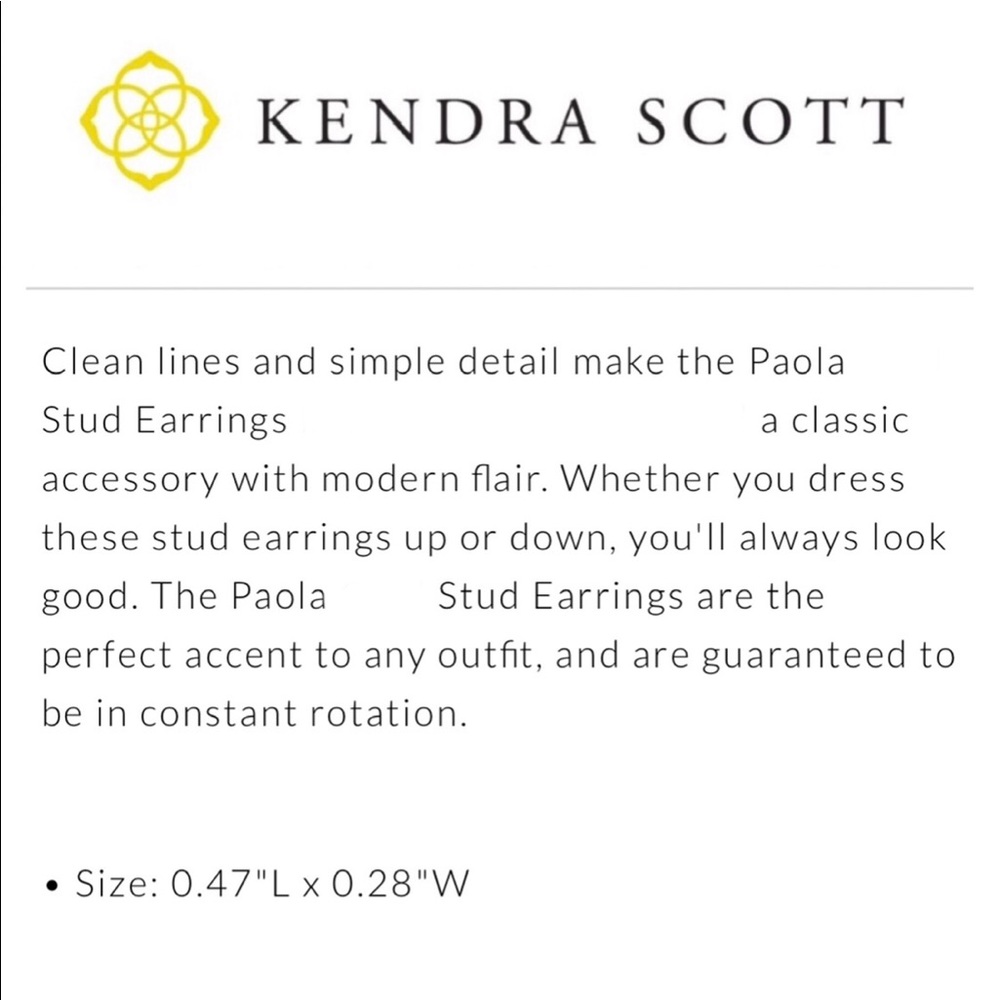 🆕 PAOLA Rectangular Statement Stud SLV/RSQ - Picture 4 of 5